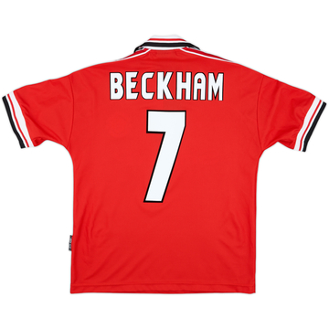 1998-00 Manchester United Home Shirt Beckham #7 - 9/10 - (Y)