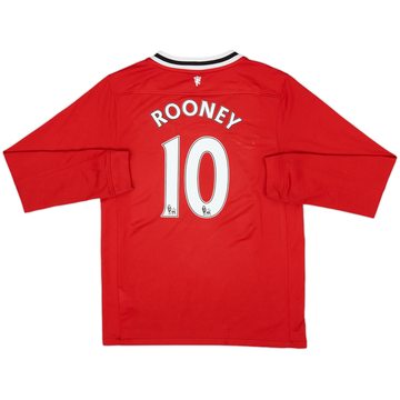 2011-12 Manchester United Home L/S Shirt Rooney #10 - 7/10 - (M.Boys)