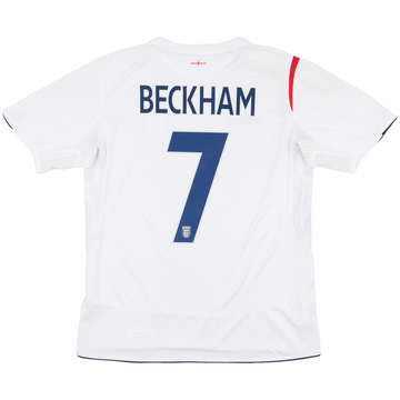 2005-07 England Home Shirt Beckham #7 - 6/10 - (L)