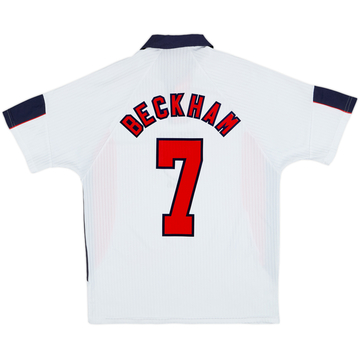 1997-99 England Home Shirt Beckham #7 - 6/10 - (L)