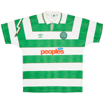 1991-92 Celtic Home Shirt - 8/10 - (XL)