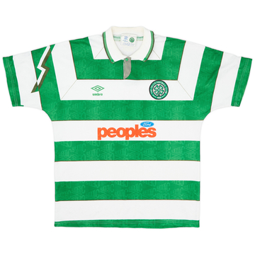 1991-92 Celtic Home Shirt - 8/10 - (XL)