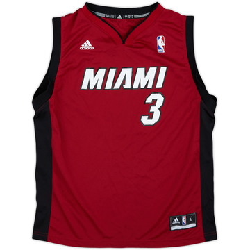 2010-14 Miami Heat Wade #3 adidas Alternate Jersey - 9/10 - (L.Boys)