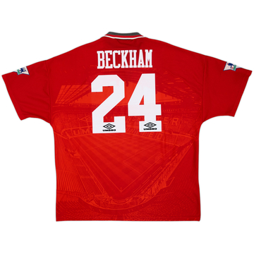 1994-96 Manchester United Home Shirt Beckham #24 - 8/10 - (XXL)