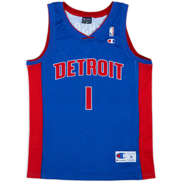 2008-09 Detroit Pistons Iverson #1 Champion Away Jersey - 9/10 - (M)