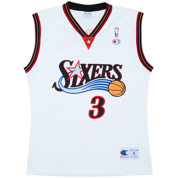 2000-06 Philadelphia 76ers Iverson #3 Champion Home Jersey - 8/10 - (S)