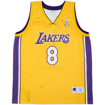 1999-06 LA Lakers Bryant #8 Champion Home Jersey - 5/10 - (XL)