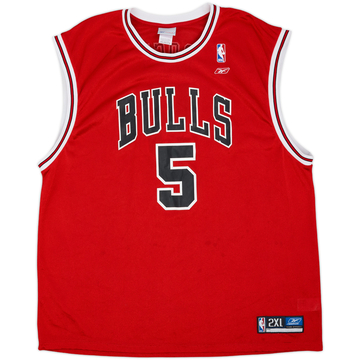 2002-03 Chicago Bulls Rose #5 Reebok Away Jersey - 8/10 - (XXL)