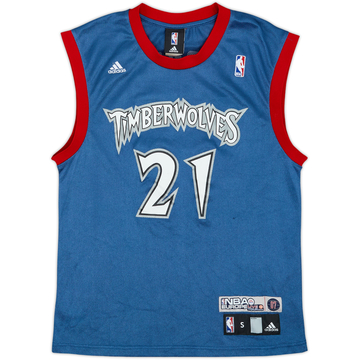 2007 Minnesota Timberwolves Garnett #21 adidas NBA Europe Live Tour Jersey - 7/10 - (S)