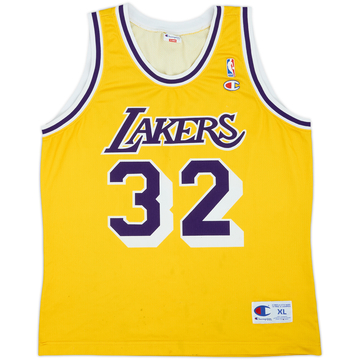 1996 LA Lakers Johnson #32 Champion Home Jersey - 4/10 - (XL)
