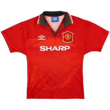 1994-96 Manchester United Home Shirt - 9/10 - (L.Boys)