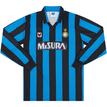 1990-91 Inter Milan Home L/S Shirt - 6/10 - (L)