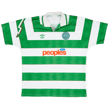 1991-92 Celtic Home Shirt - 8/10 - (XL)