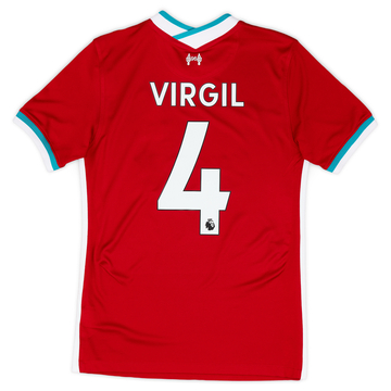 2020-21 Liverpool Home Shirt Virgil #4ES