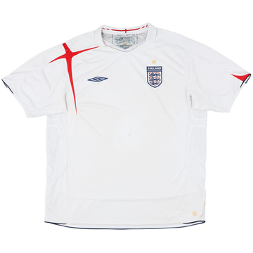 2005-07 England Home Shirt - 4/10 - (XL)