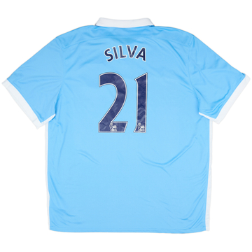 2015-16 Manchester City Home Shirt Silva #21 - 10/10 - (XXL)
