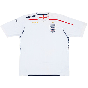 2007-09 England Home Shirt - 5/10 - (XXL)