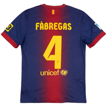 2012-13 Barcelona Home Shirt Fabregas #4 - 6/10 - (S)