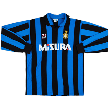 1988-89 Inter Milan Home L/S Shirt - 8/10 - (L)