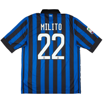 2011-12 Inter Milan Home Shirt Milito #22 - 6/10 - (L)