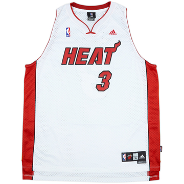 2006-10 Miami Heat Wade #3 adidas Swingman Home Jersey - 8/10 - (XL)