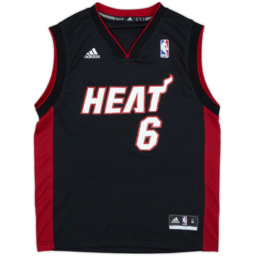 2010-12 Miami Heat James #6 adidas Away Jersey - 8/10 - (M.Boys)