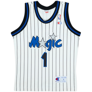 1993-98 Orlando Magic Hardaway #1 Champion Home Jersey - 6/10 - (L.Boys)