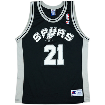 1997-01 San Antonio Spurs Duncan #21 Champion Away Jersey - 6/10 - (L)