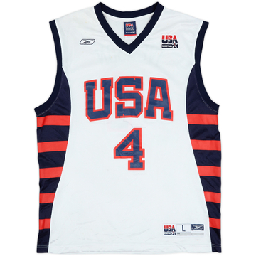 2004 USA Iverson #4 Reebok Home Jersey - 6/10 - (L)
