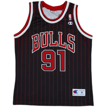 1995-97 Chicago Bulls Rodman #91 Champion Alternate Jersey - 7/10 - (M)