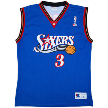 1999-00 Philadelphia 76ers Iverson #3 Champion Alternate Jersey - 9/10 - (L)