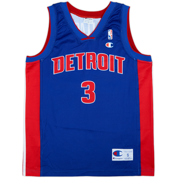 2001-06 Detroit Pistons Wallace #3 Champion Away Jersey - 9/10 - (S)