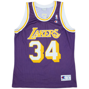 1996-99 LA Lakers O'Neal #32 Champion Away Jersey - 7/10 - (L)