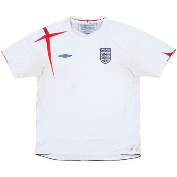 2005-07 England Home Shirt - 4/10 - (XL)