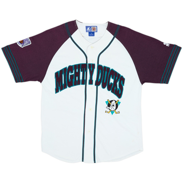 1993-99 Mighty Ducks of Anaheim Starter Baseball Jersey Tee - 7/10 - (M)
