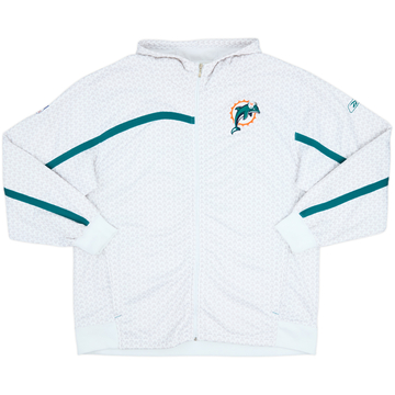 2007 Miami Dolphins Reebok Full Zip Hooded Sweat Top - 9/10 - (XXL)