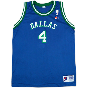 1996-01 Dallas Mavericks Finley #4 Champion Away Jersey - 9/10 - (XL.Boys)