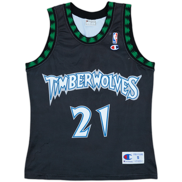 1997-07 Minnesota Timberwolves Garnett #21 Champion Alternate Jersey - 7/10 - (S)