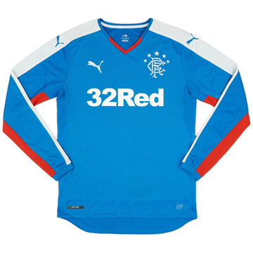 2015-16 Rangers Home L/S Shirt - 7/10 - (M)
