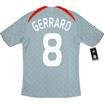 2008-09 Liverpool Player Issue CL Away Shirt Gerrard #8ES