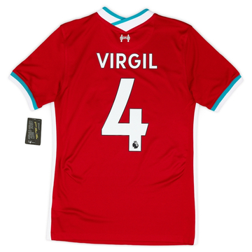 2020-21 Liverpool Home Shirt Virgil #4ES
