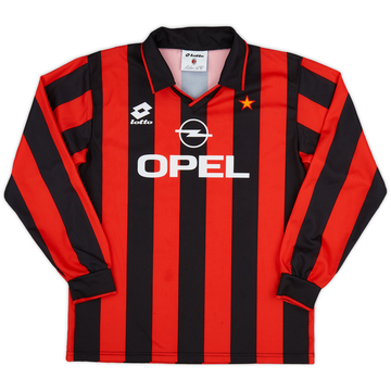 1994-95 AC Milan Home L/S Shirt - 8/10 - (M)