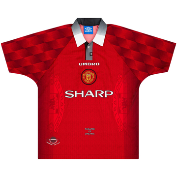 1996-98 Manchester United Home Shirt - 7/10 - (Y)