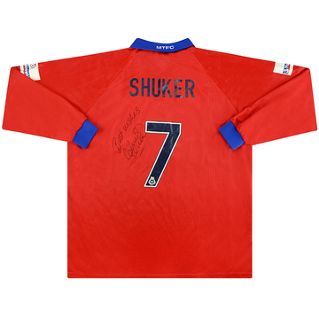 2000-01 Macclesfield Town Match Issue Signed Away L/S Shirt Shuker #7