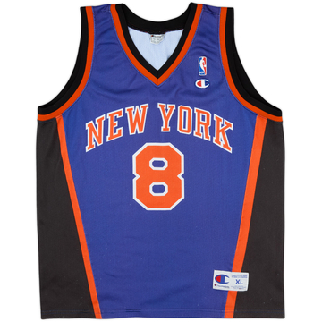 1998-01 New York Knicks Sprewell #8 Champion Away Jersey - 7/10 - (XL)