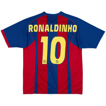 2004-05 Barcelona Basic Home Shirt Ronaldinho #10 - 9/10 - (L)