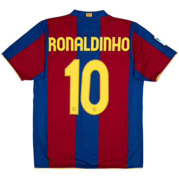 2007-08 Barcelona Home Shirt Ronaldinho #10 - 7/10 - (M)