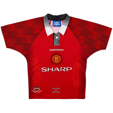 1996-98 Manchester United Home Shirt - 9/10 - (S.Boys)