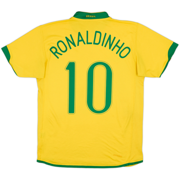 2006-08 Brazil Home Shirt Ronaldinho #10 - 7/10 - (M)