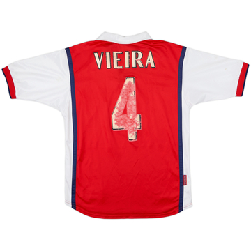 1998-99 Arsenal Home Shirt Vieira #4 - 4/10 - (XL.Boys)